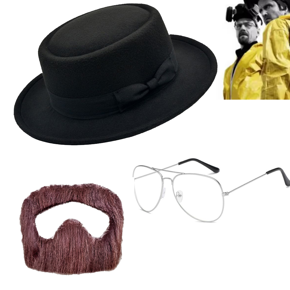 Men Accessories Hat - Walter White Cosplay Beard Hat Glasses