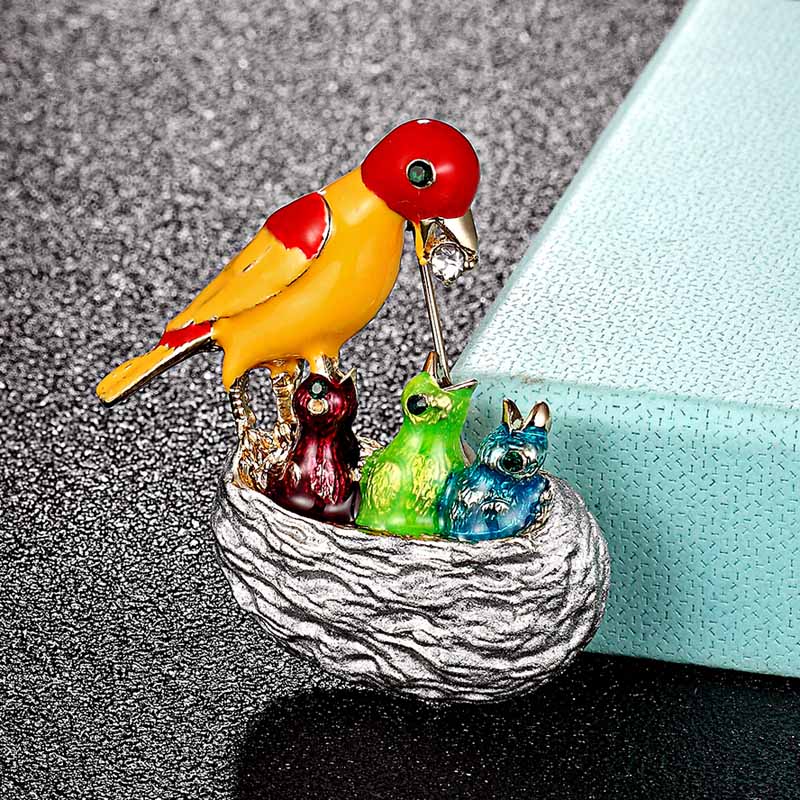 Zlxgirl Enamel Birds Brooches  - Men Accessories Bouquet ulasan dan harga