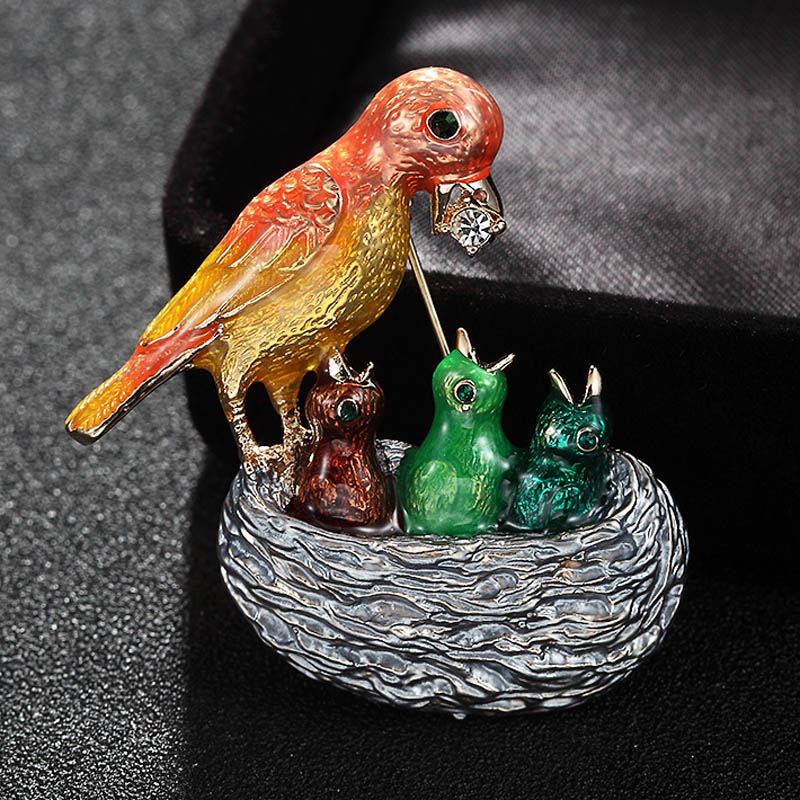 Zlxgirl Enamel Birds Brooches  - Men Accessories Bouquet ulasan dan harga