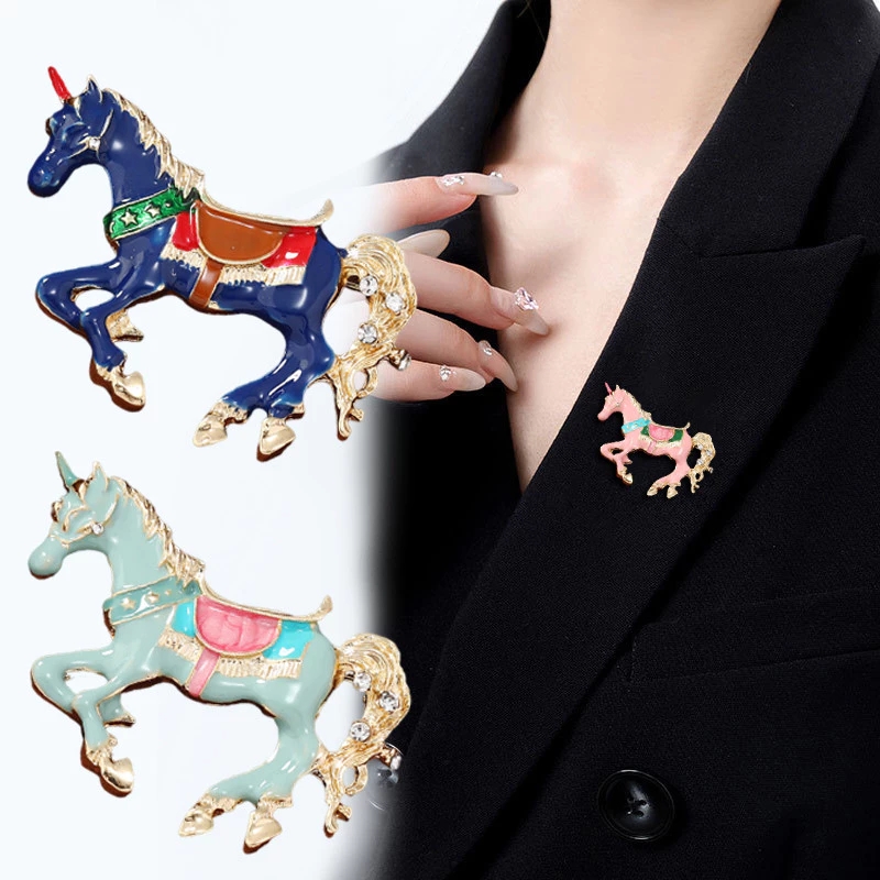 Vintage Enamel Horse Brooches  - Men Accessories Bouquet ulasan dan harga
