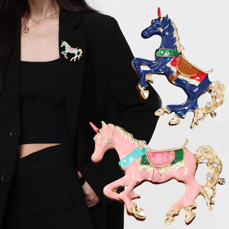 Vintage Enamel Horse Brooches  - Men Accessories Bouquet ulasan dan harga