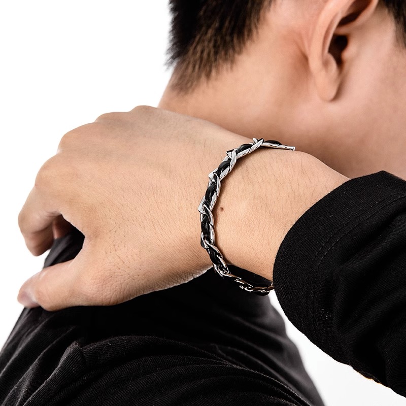 Trendy Titanium Steel Leather  - Men'S Accessories High End ulasan dan harga