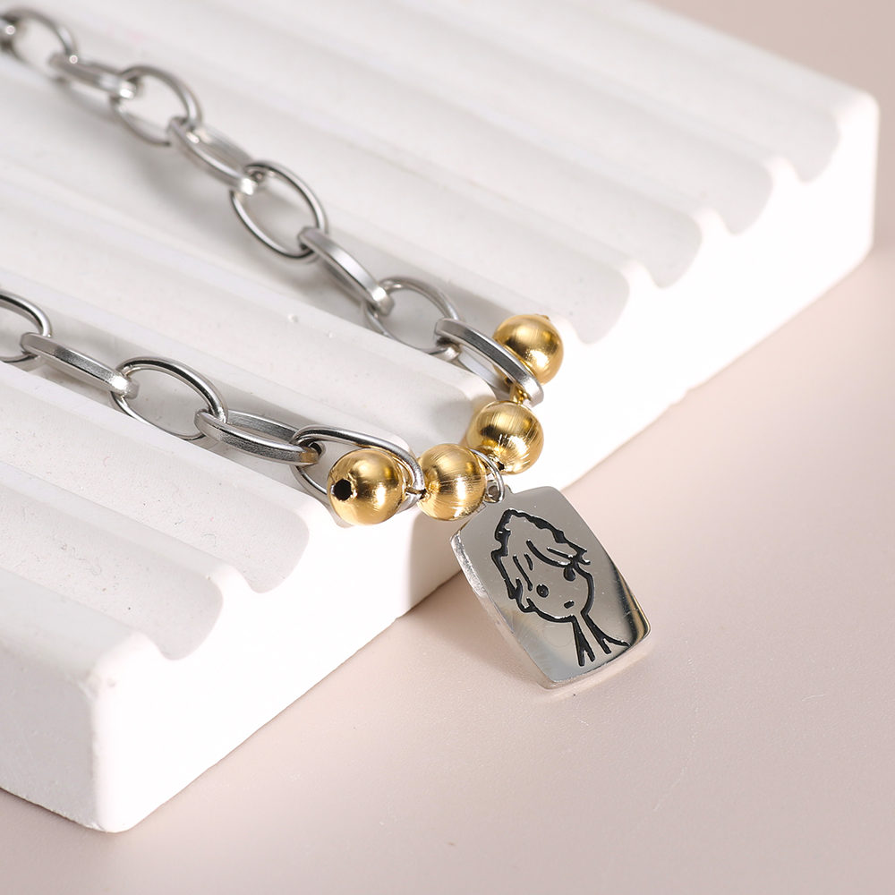 Boys Square Pendant Necklace S - Men'S Accessories High End ulasan dan harga