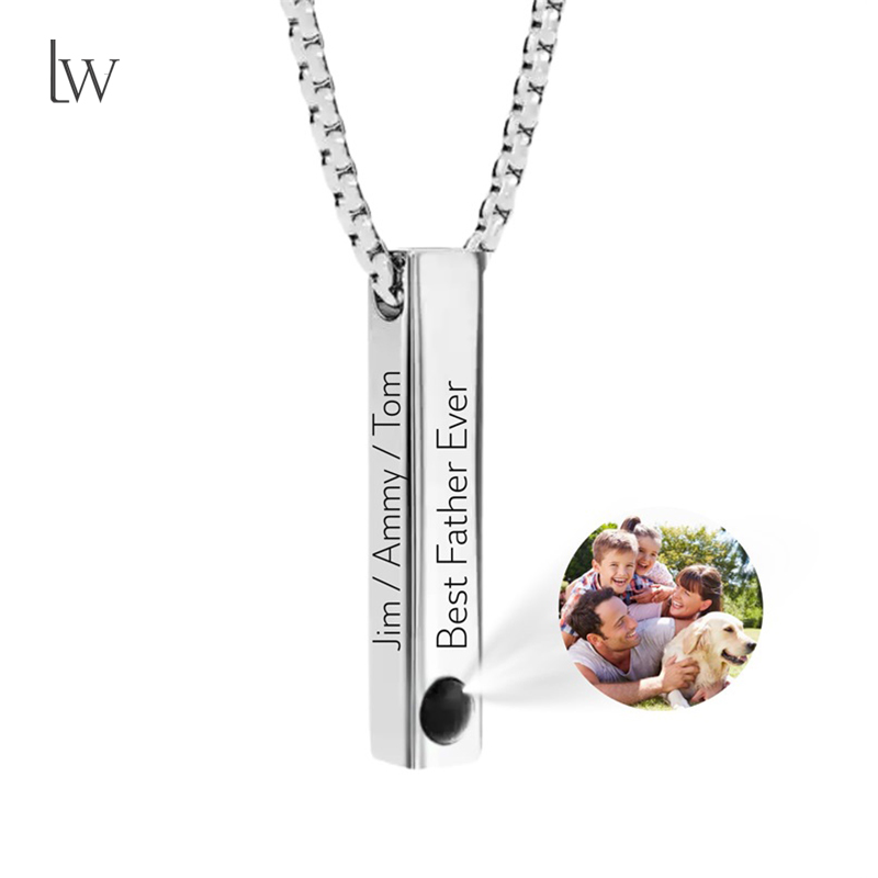 Custom Picture Name Necklace P - Men Accessories Gift Box ulasan dan harga