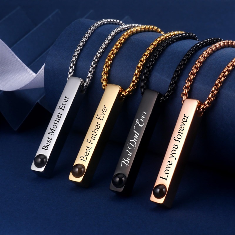 Custom Picture Name Necklace P - Men Accessories Gift Box ulasan dan harga