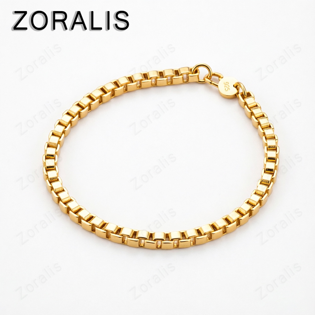 Exquisite 18K Gold 4mm Box Cha - Men Accessories Gift Box ulasan dan harga